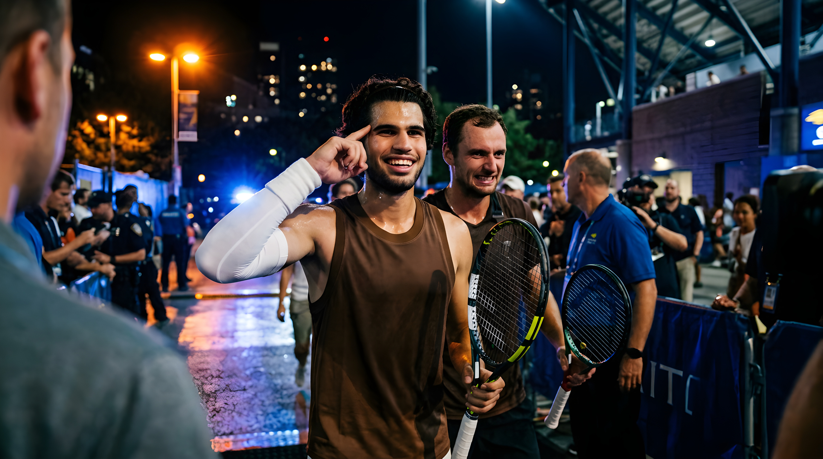 Carlos Alcaraz og Roman Safiullin brager sammen i US Open