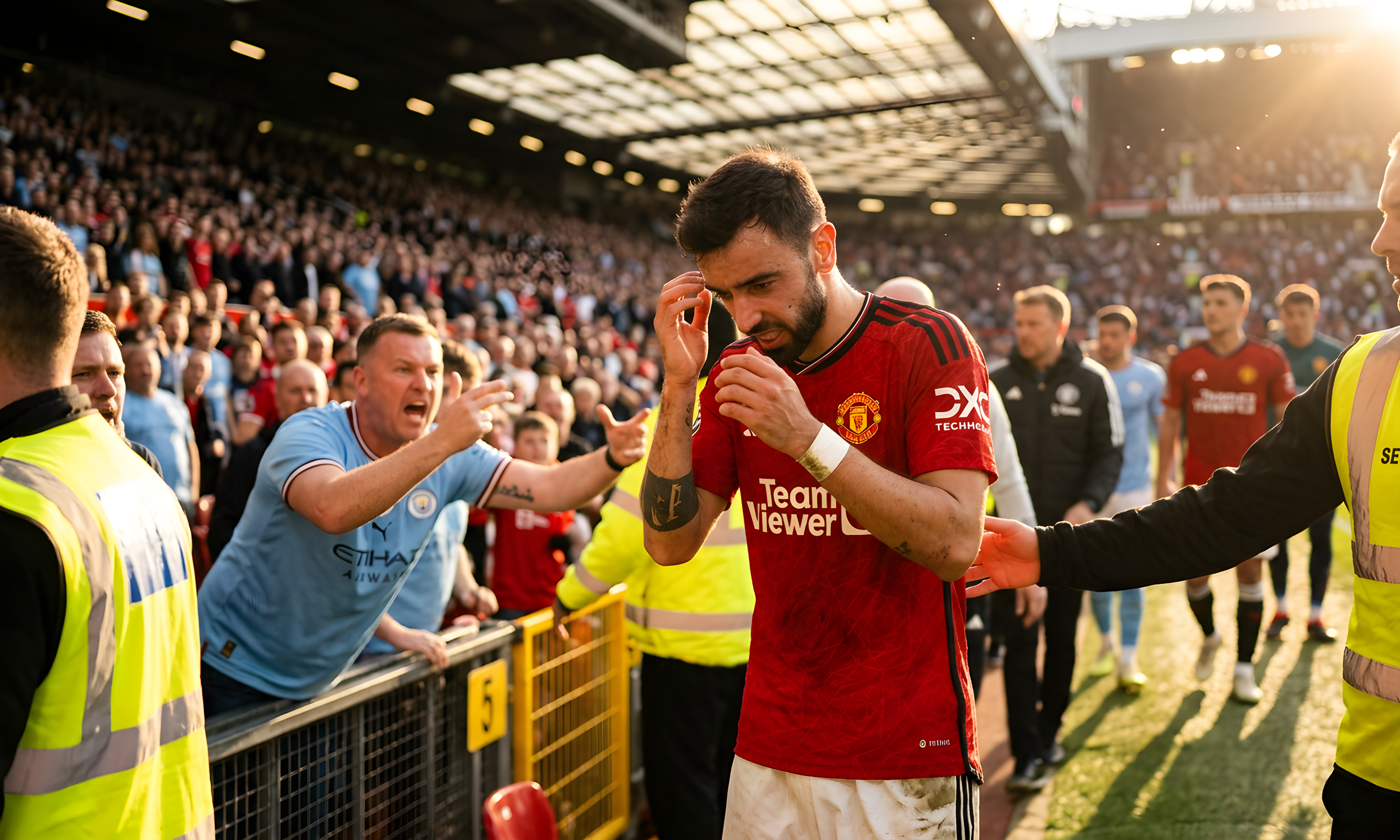 Bruno Fernandes hagles ned efter rødt kort i lokalbrag
