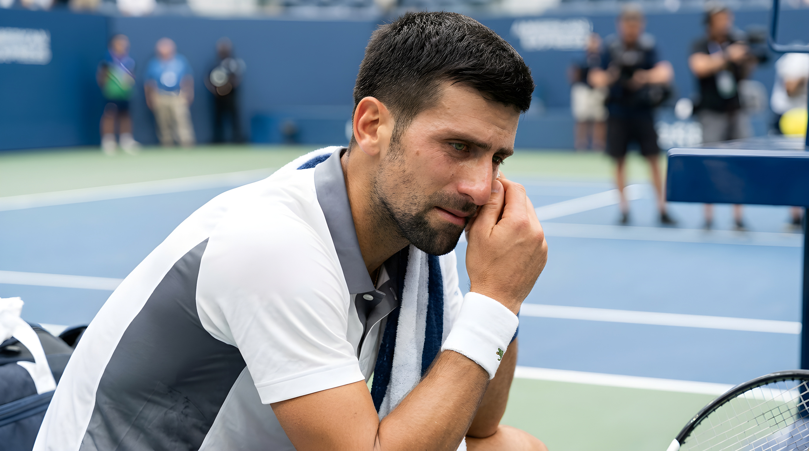 Novak Djokovic ude af US Open efter fysisk kollaps
