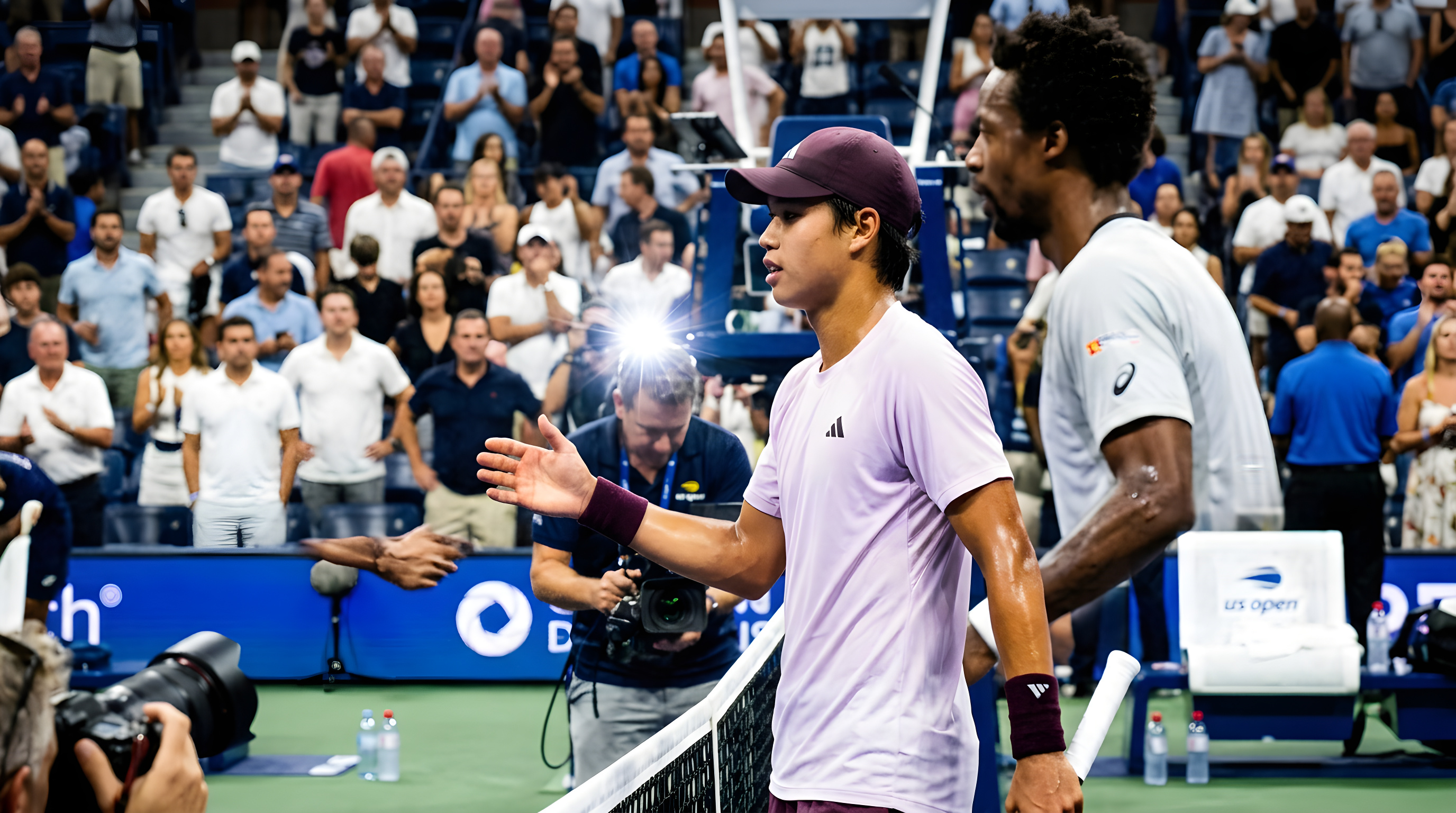 Gael Monfils mødte ungt talent i US Open