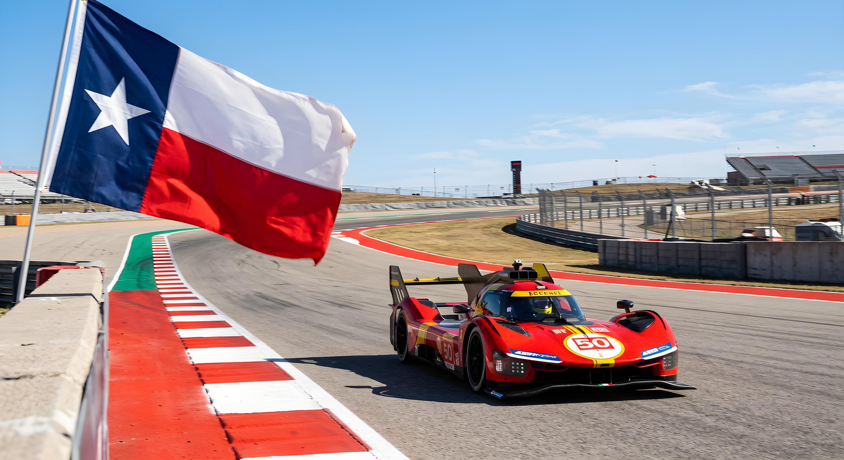 Nicklas Nielsen i front for Ferrari i Texas