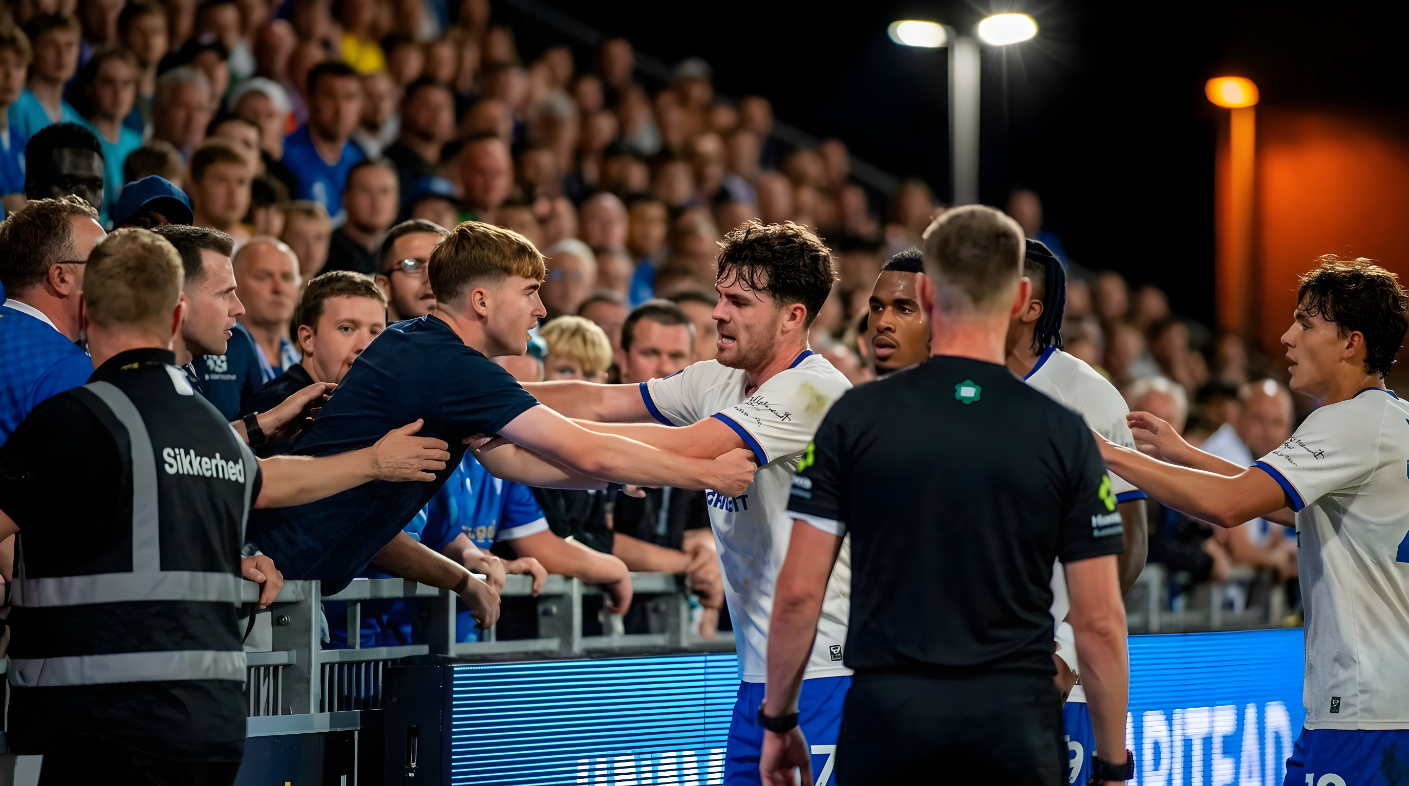 Cardiff-spiller i tumult med fan under kamp