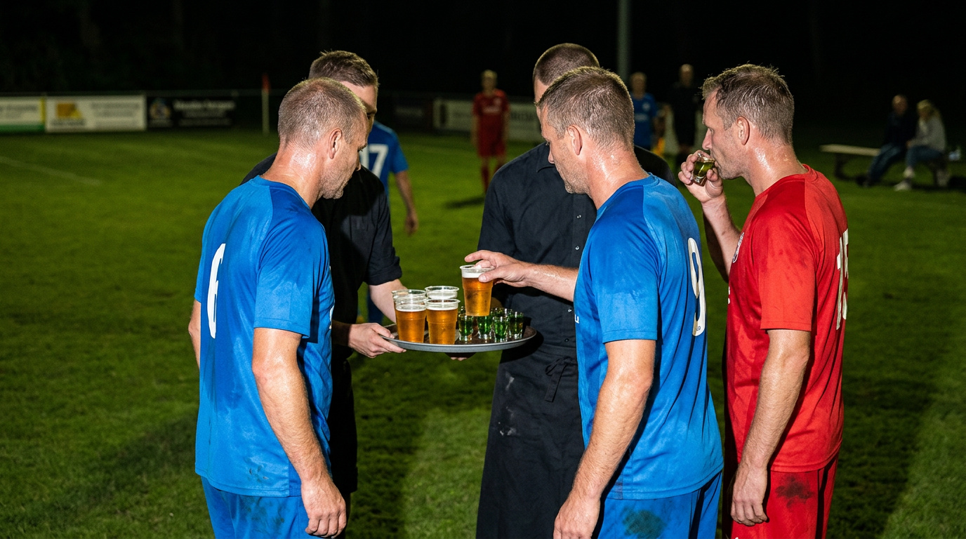 Fodboldstjerner fik serveret øl og shots midt under kampen