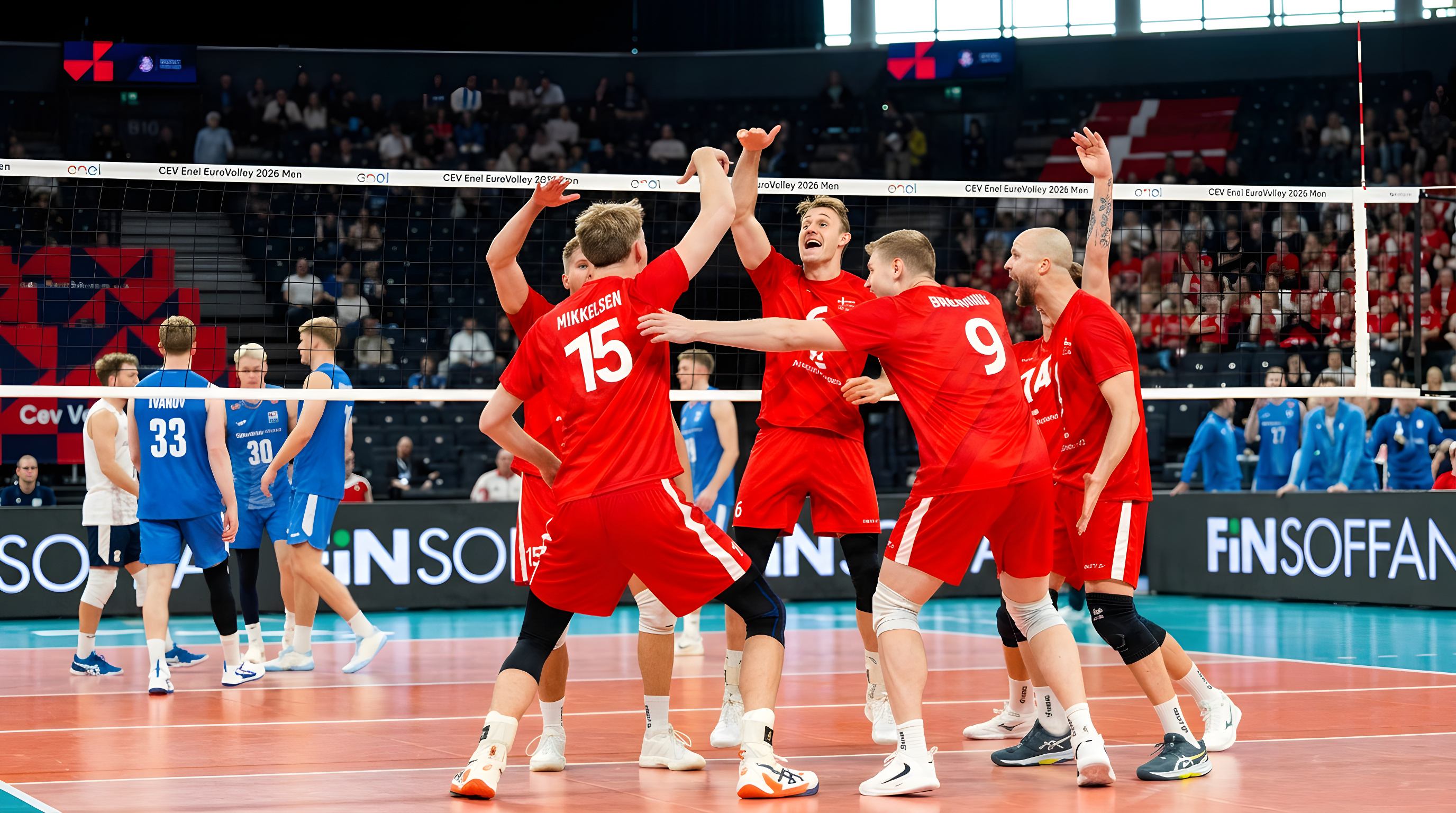 Danske volleyherrer vinder over Holland ved EM