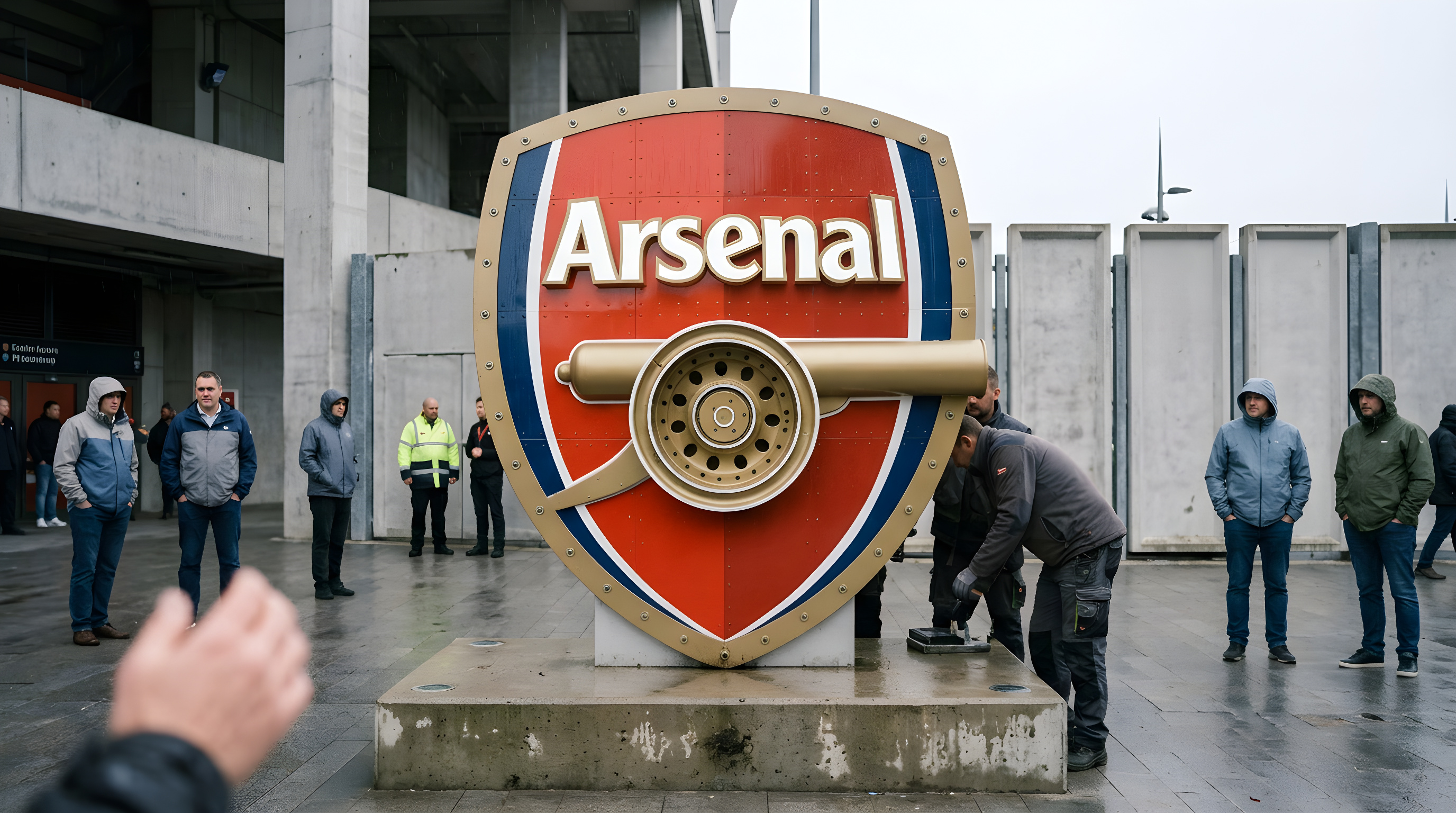 Arsenal pynter stadion med et nyt logo lavet af flydele